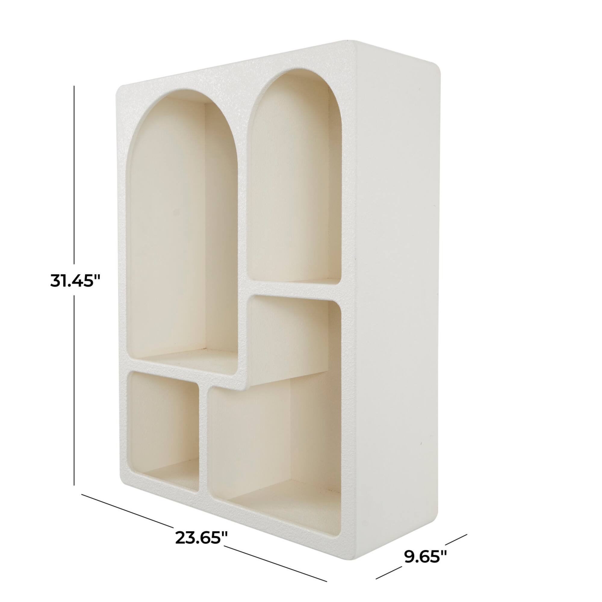 31" Cream Geometric Arched Wall Shelf